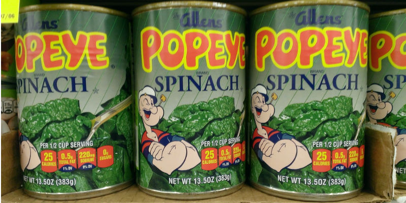 Popeye contribuyó a extender la fama errónea de las espinacas (Michael 1952 via Foter.com / CC BY)