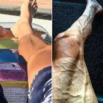 Las piernas de Poljanski en vacaciones y tras una etapa del Tour (Instagram)